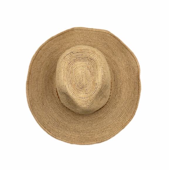 Helen Kaminski OS Acheron Adjustable Raffia Leather Wide Brim Fedora Sun Hat - Picture 3 of 10